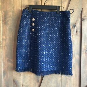 Blue tweed skirt